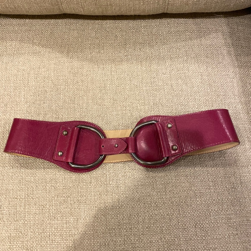 Hyde Collection Nordstrom Raspberry Leather Belt Size Small